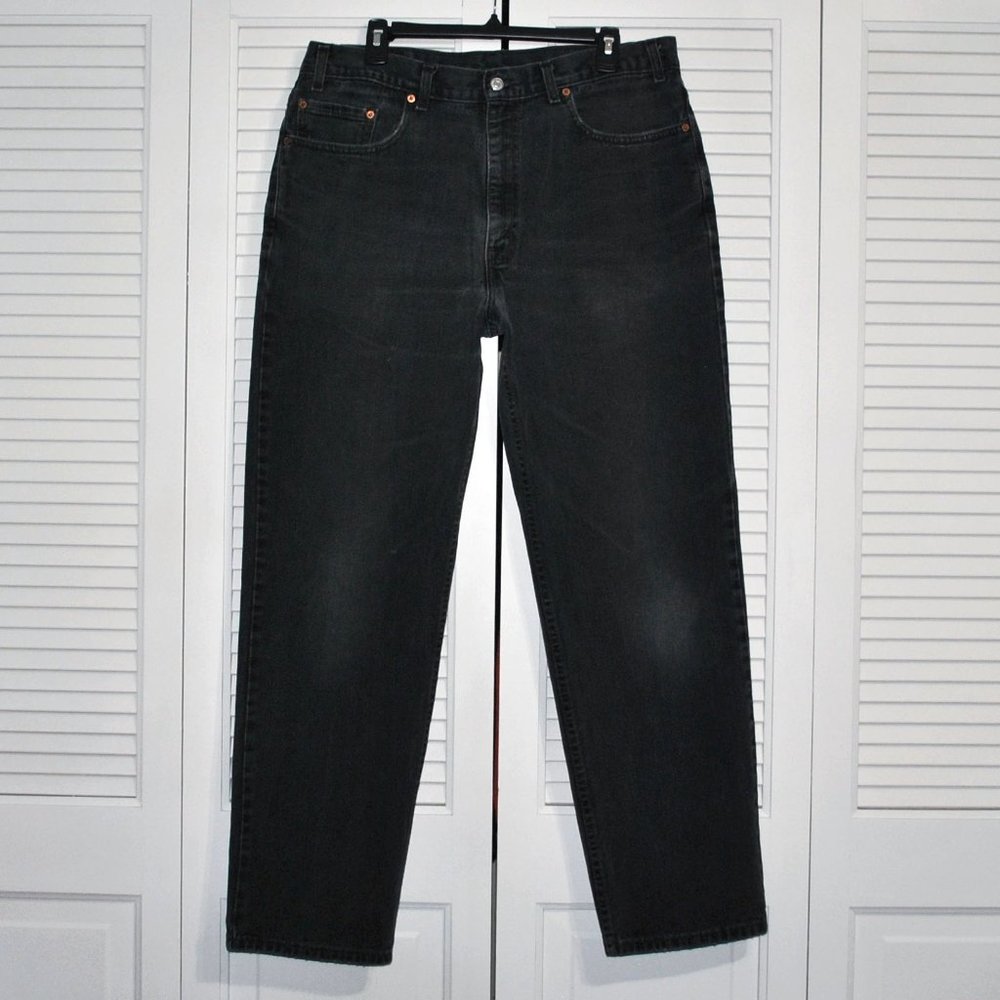 Vintage Levi's 550 Jeans Size 38 Black Relaxed Fit Made In USA - Picture 2 of 12